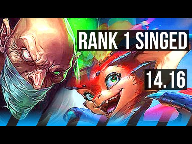 SINGED vs SMOLDER (MID) | Rank 1 Singed, 1600+ games | EUW Challenger | 14.16