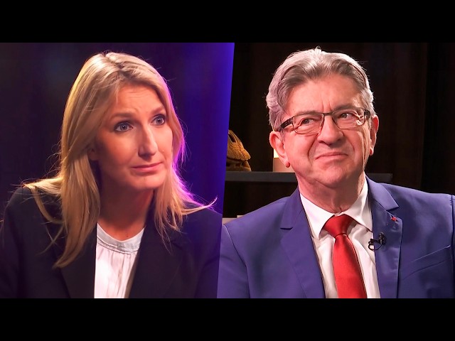 Jean-Luc Mélenchon invité sur LCI avec Amélie Carrouër