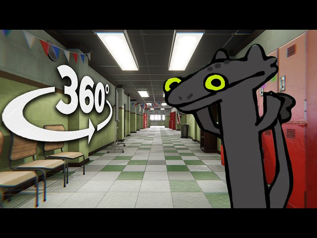 Toothless Dragon Dancing in YOUR School | 4K VR 360° Video