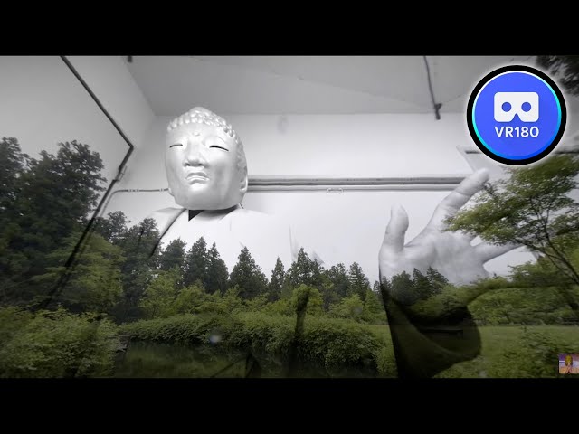 ASMR Meditation My ear is touched by the spirit of Buddha in a rainy forest VR180 4K60P Binaural