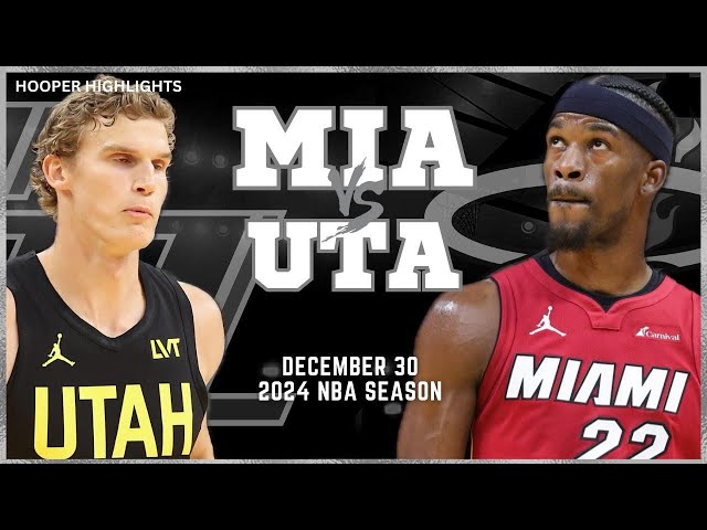 Miami Heat vs Utah Jazz Full Game Highlights | Dec 30 | 2024 NBA Season