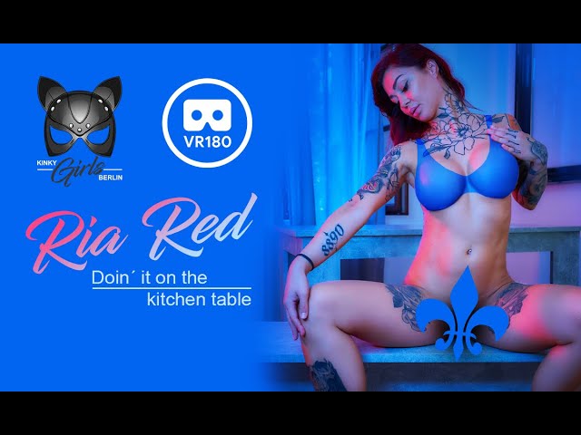 Inked redhead Ria Red - NOT doing it on the kitchen table - VR 180 3D