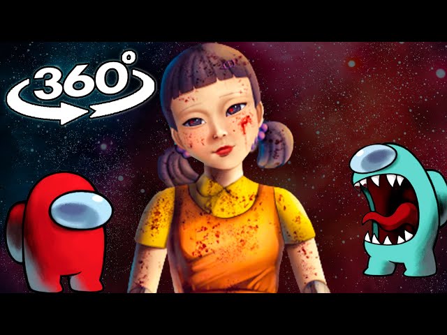 VR 360° Squid Game Among Us  - Red Light, Green Light  in Space \ 8K 360 VIDEO