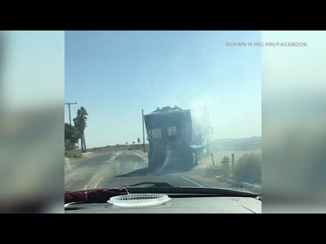 Video: Smoking garbage truck that dumped burning trash, sparking deadly Sandalwood Fire I ABC7