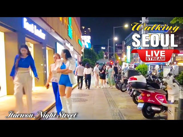 Seoul Korea Live 😻 Exciting Korean Food Street walking tour | Korea travel Itaewon Night Street