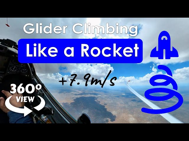 Glider Climbing Like a Rocket - My Best Ever Climb +7m/s - 360º View