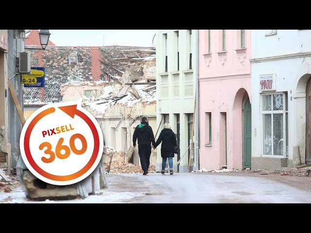 360 VIDEO: Šetnja potresom porušenim centrom Petrinje / 360 view of earthquake damage in Croatia