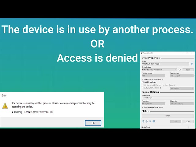 how to solve and fix rufus error, the device is in use by another process in windows 7/8/10