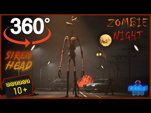 Siren Head 360 Video. House Head In The Background. Zombie Night