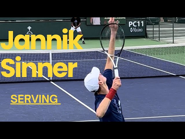 Jannik Sinner tennis serving videos from 2023