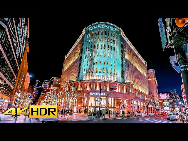 【4K HDR】Night Stroll in Kobe Sannomiya【Kobe Japan】