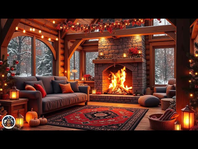 Winter Night Jazz ❄️ Fireplace Sounds in Cozy Reading Ambience - Jazz Music for Relaxation