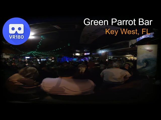 Green Parrot bar in Key West Florida - Great place to relax, drink & Jam  (vr180)