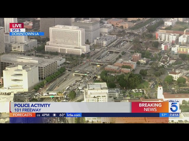 ‘Behavioral emergency’ closes 101 Fwy through downtown Los Angeles