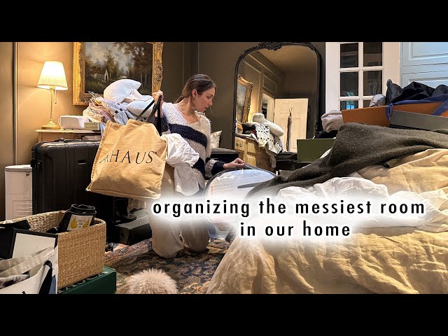 organizing the messiest room in our home