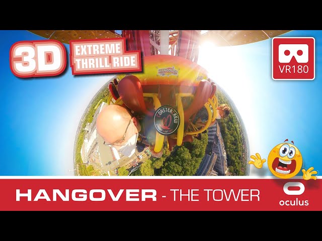 3D VR extreme Freefall | HANGOVER - The (Gyro Drop) Tower | VR Thrill Ride VR180 onride POV OCULUS