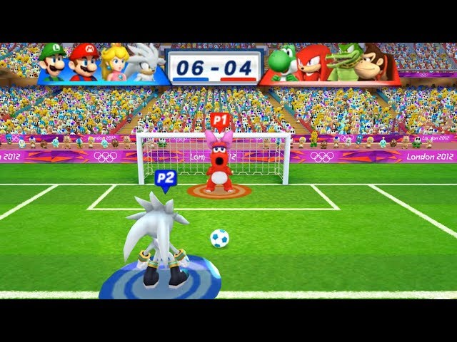 Mario & Sonic At The London 2012 Olympic Games Football (2 Player) Team Yoshi Vs Team Mario