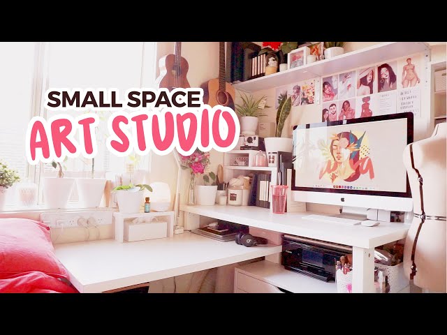 small space drawing workspace / art studio tour