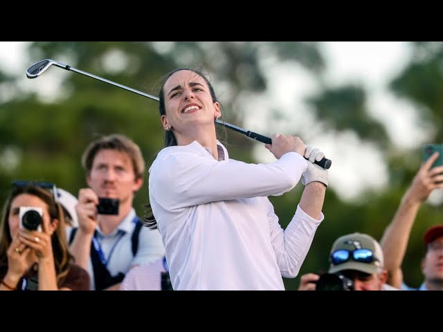 Caitlin Clark hits driver into packed audience at LPGA pro-am