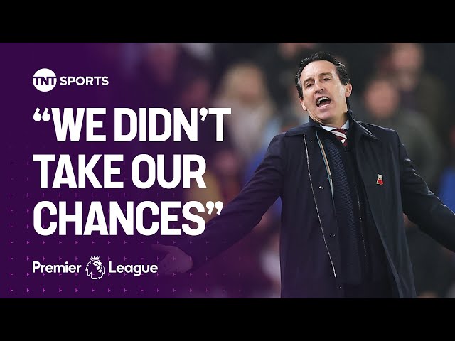 Unai Emery reacts after his Aston Villa side suffer defeat to Liverpool at Anfield 😕