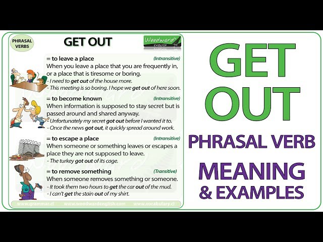 GET OUT - Phrasal Verb Meaning & Examples in English | Learn English Phrasal Verbs