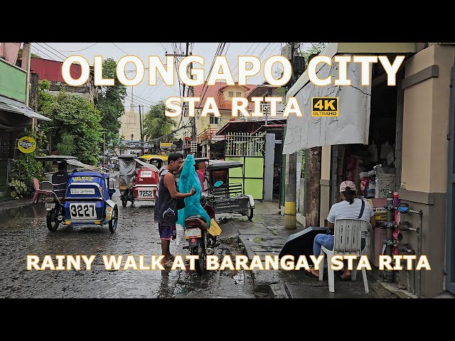 RAINY WALK AT STA RITA OLONGAPO CITY [4K HDR]