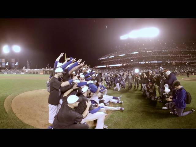 VR 360: Cubs celebrate on the field after advancing to NLCS