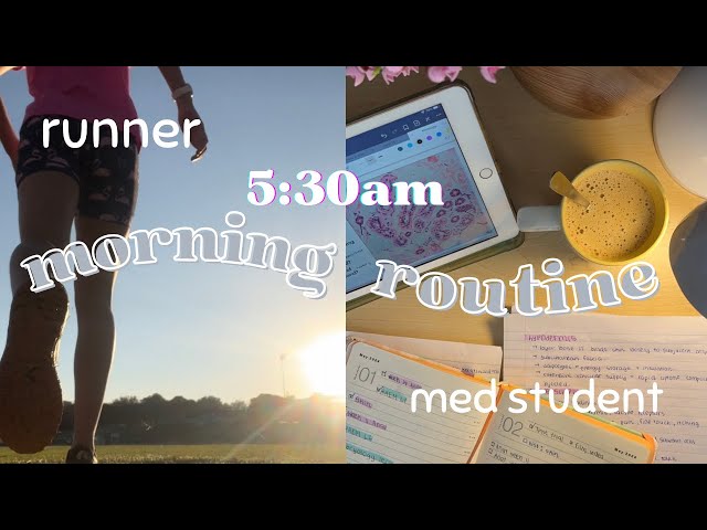 productive 5:30am morning routine at med school 📚☕️ // running and studying