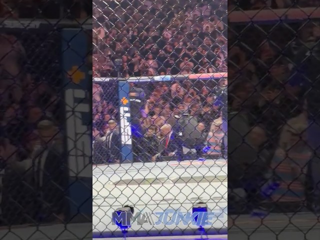 President-elect Donald Trump makes UFC 309 entrance, greets Joe Rogan