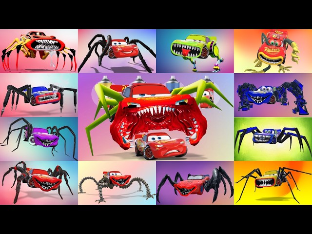 CORRECTLY GUESS THE COLOR OFF THE CARS EPIC ESCAPE FROM LIGHTNING MCQUEEN EATER MONSTERS (MEGAMIX) 🔥