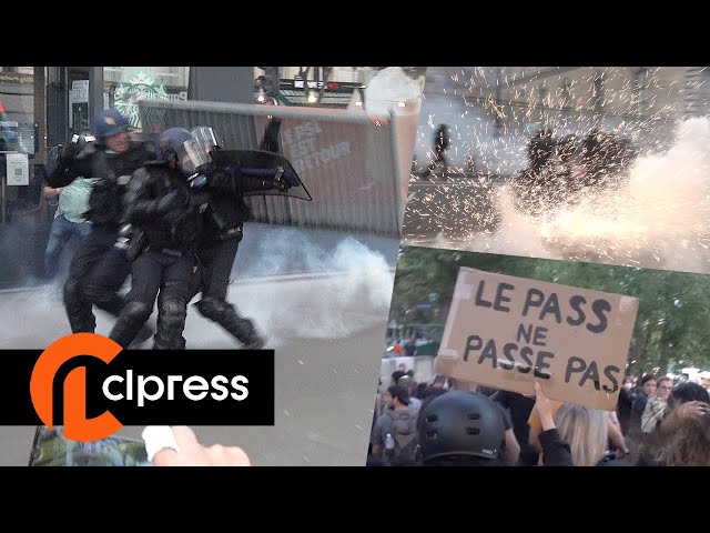 Manifestation anti-pass sanitaire : violents incidents (11 septembre 2021, Paris) [4K]