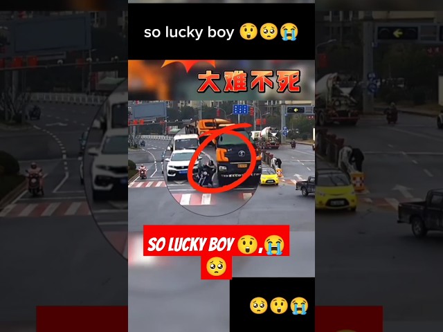 so lucky boy attack on trucks 😭🥺🚒#trending #shortsfeed #viral #shorts