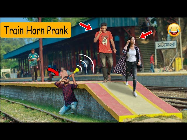 Immediately Viral Train Horn Prank |  Best Of Train Horn Prank Reaction on Public..