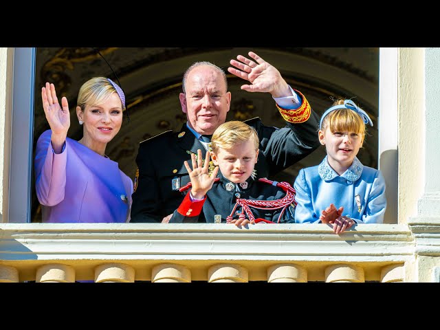 Sleepy Prince Jacques and Princess Gabriella during the National Day of Monaco?! #prinsescharlene