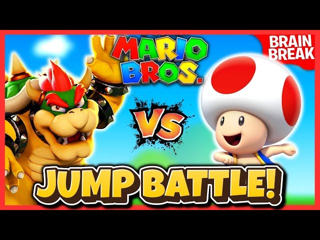 Mario Jump Battle | Brain Break | Jump Challenge | Just Dance | Freeze Dance | Matthew Wood