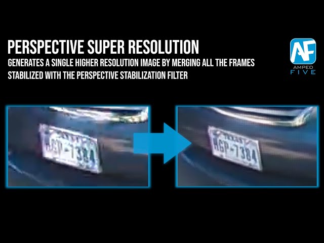 Perspective Super Resolution: Enhance of a Moving Car in Amped FIVE