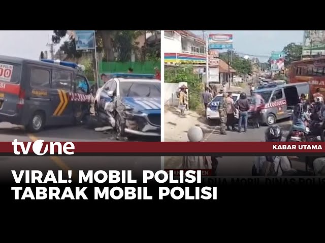 Dua Mobil Dinas Polisi Adu Banteng Hingga Ringsek di Pandeglang | Kabar Utama tvOne