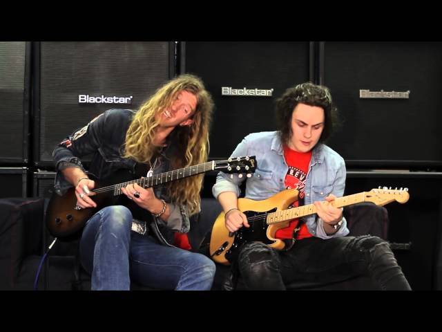 Young Blues sensations Jared James Nichols and Chris Buck jam at the Blackstar HQ