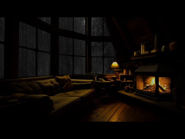 Embrace Positivity and Relaxation 🌧️ Soothing Rain Sounds and Crackling Fireplace for Sleep 🔥