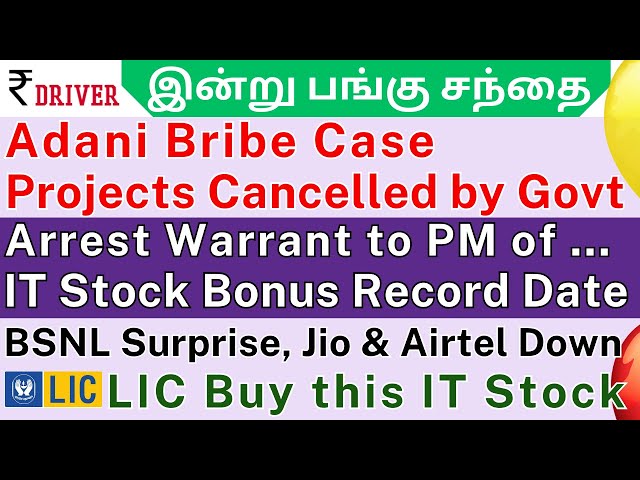 Adani Stocks | Tamil share market news | Hyundai India | Paytm | Tata Power | Wipro Bonus | Airtel