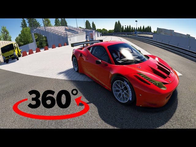 Car racing 360° Ferrari 458 GT2 sound exhaust