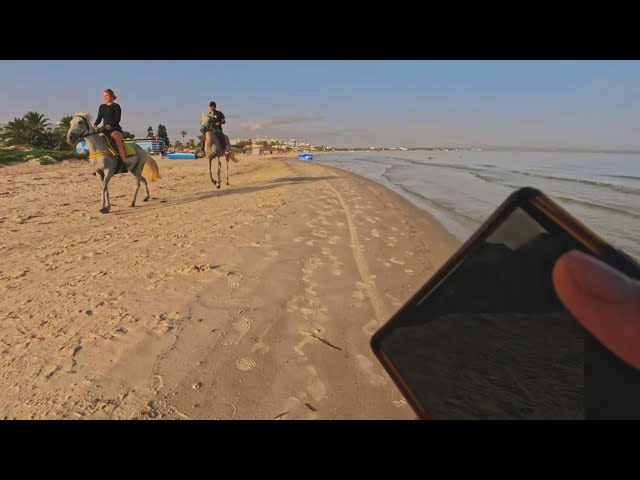 GoPro POV: Running Along Monastir's Stunning Beach, Tunisia 🌊🏃‍♂️