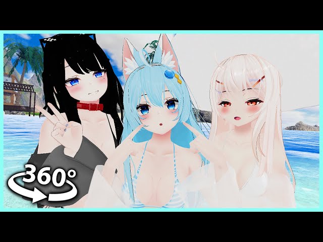 On the beach, with three lovely ladies. | 360º 4K VR