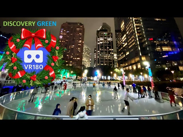 Skating Rink in VR180 3D 4K, Discovery Green - Christmas 2020 in Houston