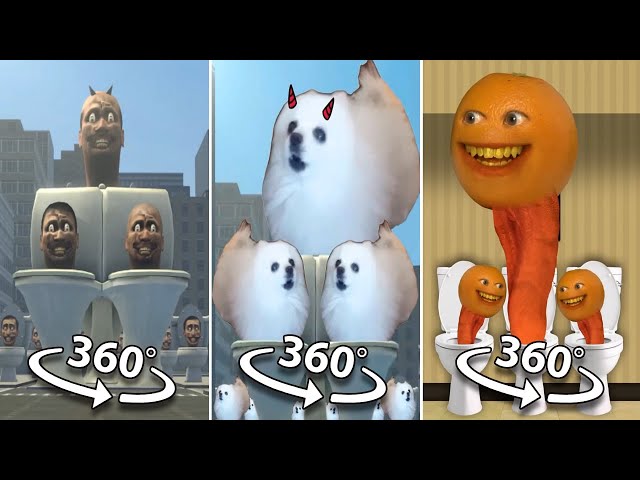 Skibidi Toilet vs Skibidi Dog Toilet 11 vs Annoying Orange Toilet | 360º VR