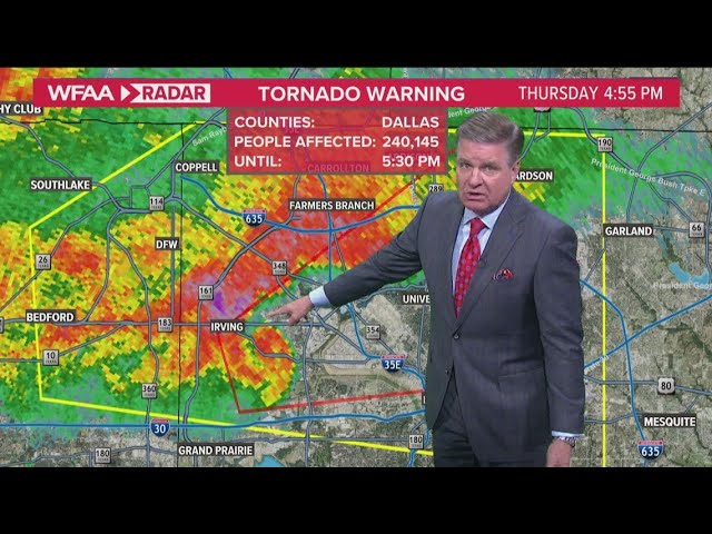 DFW update: Tornado warning issued for Dallas County