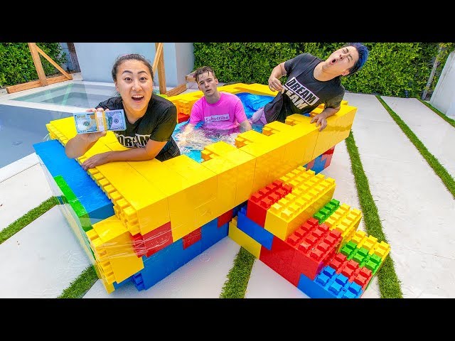 LAST TO LEAVE LEGO HOT TUB WINS $10K!!