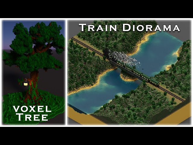 Trying out Magica Voxel - Train Diorama