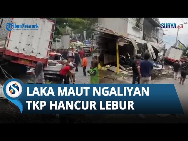 🔴LAKA MAUT BERUNTUN di Ngaliyan Semarang, 2 Truk & 7 Motor Terlibat, Bangunan di TKP HANCUR Lebur!