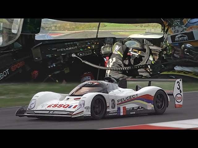 F1 V10 powered Peugeot 905 Le Mans onboard laps at Mugello feat. INCREDIBLE 12.500rpm engine Sound!